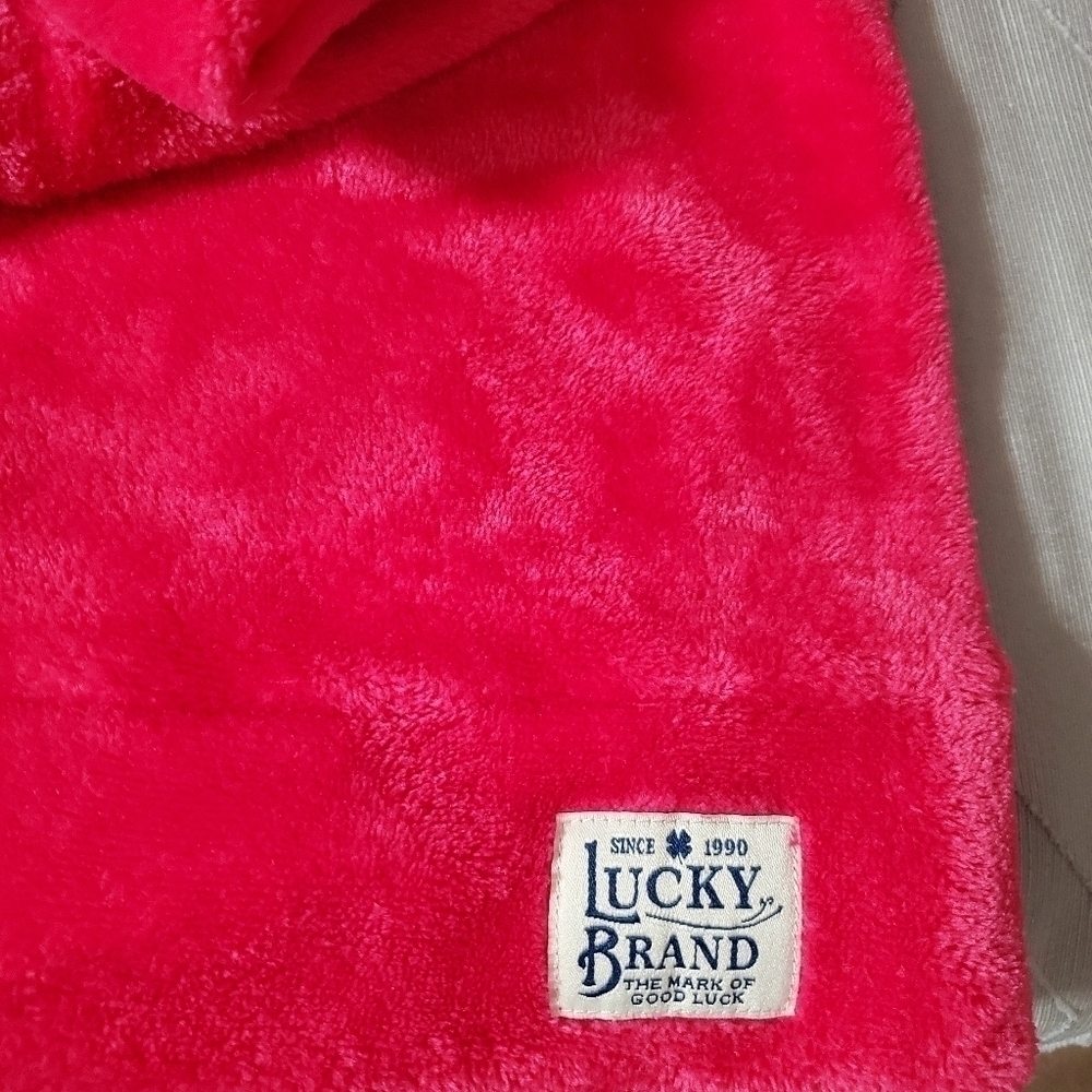 Lucky Brand Girl's Pink Plush Pullover Hoodie Size M 10/12 - Picture 4 of 6